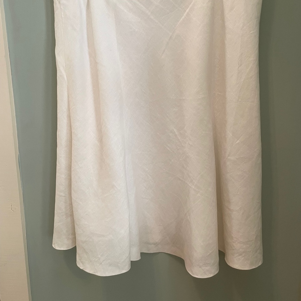 Chaps White Linen Skirt Sz 16